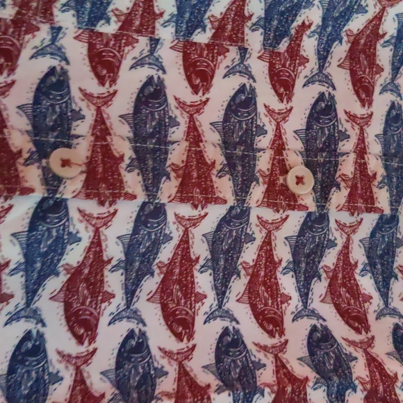 Men's Button Up Shirt Fish Print X-Large. - Picture 3 of 5